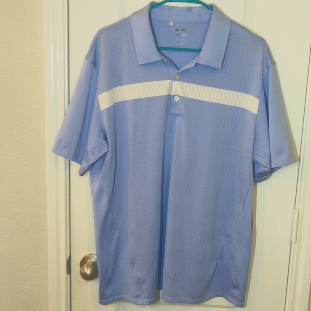 Adidas Climacool Men's Large Lavender and White Golf Polo